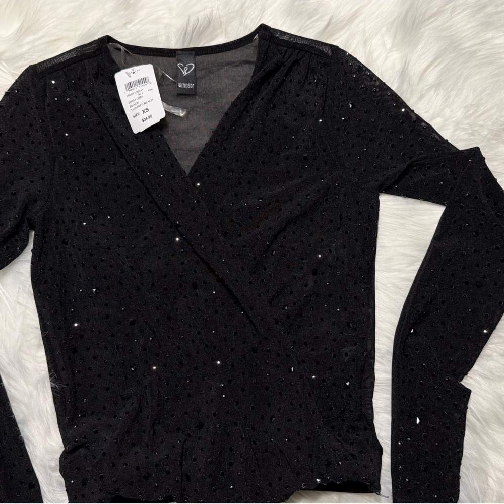SOLD Windsor Black Long Sleeve Top